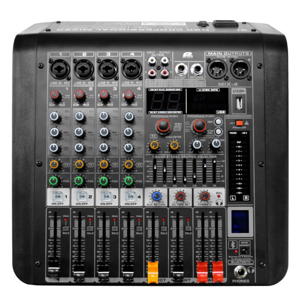 Consola Mezcladora Pa Pro Audio MIX-4 4CH / USB / Bluetooth