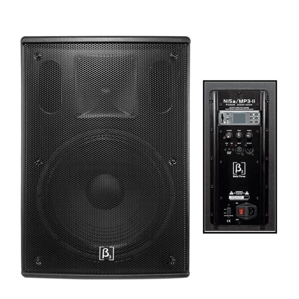 BETA THREE N15A/MP3-II - 🎶Altavoz Activo Profesional 15″ con Reproductor MP3 Integrado